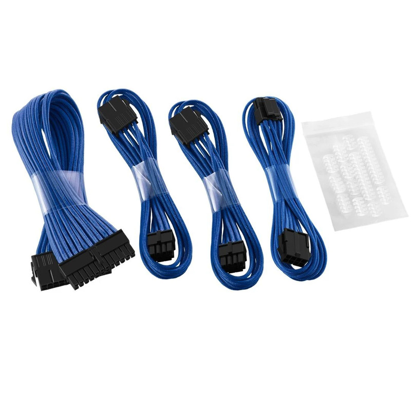 CableMod - Basic ModFlex Dual 6+2 Sleeved Cable Extensions - Blue - كابل